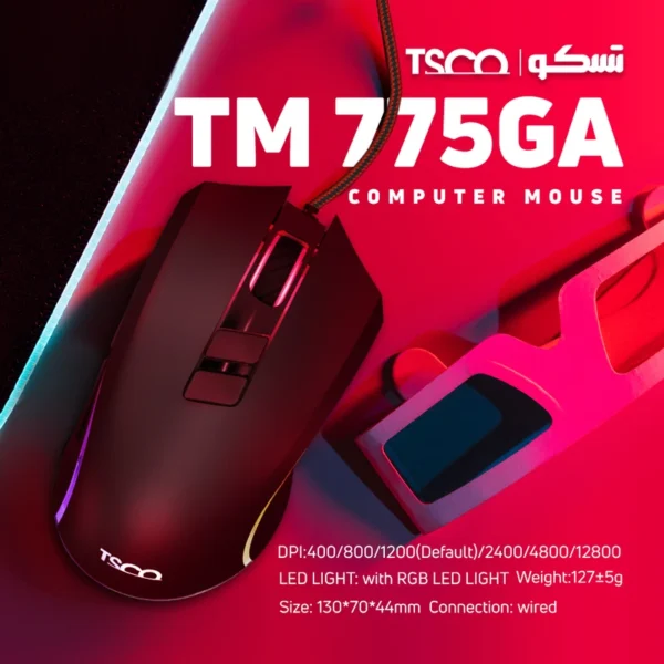 موس گیمینگ تسکو مدلTM 775GA